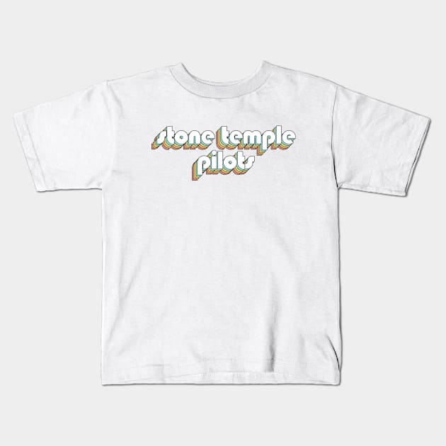 Stone Temple Pilots - Retro Rainbow Typography Faded Style Kids T-Shirt by Paxnotods